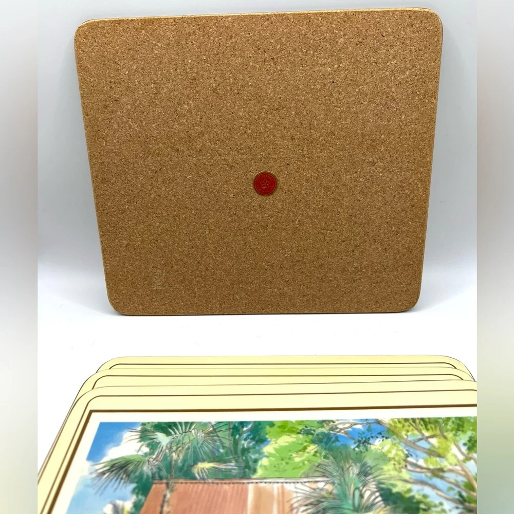 Vintage Set of 4 Pimpernel England Cork Placemats Barbados The Chattel House